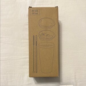 Stainless Steel Tumbler with 2 Lids, Straw, straw cleaner